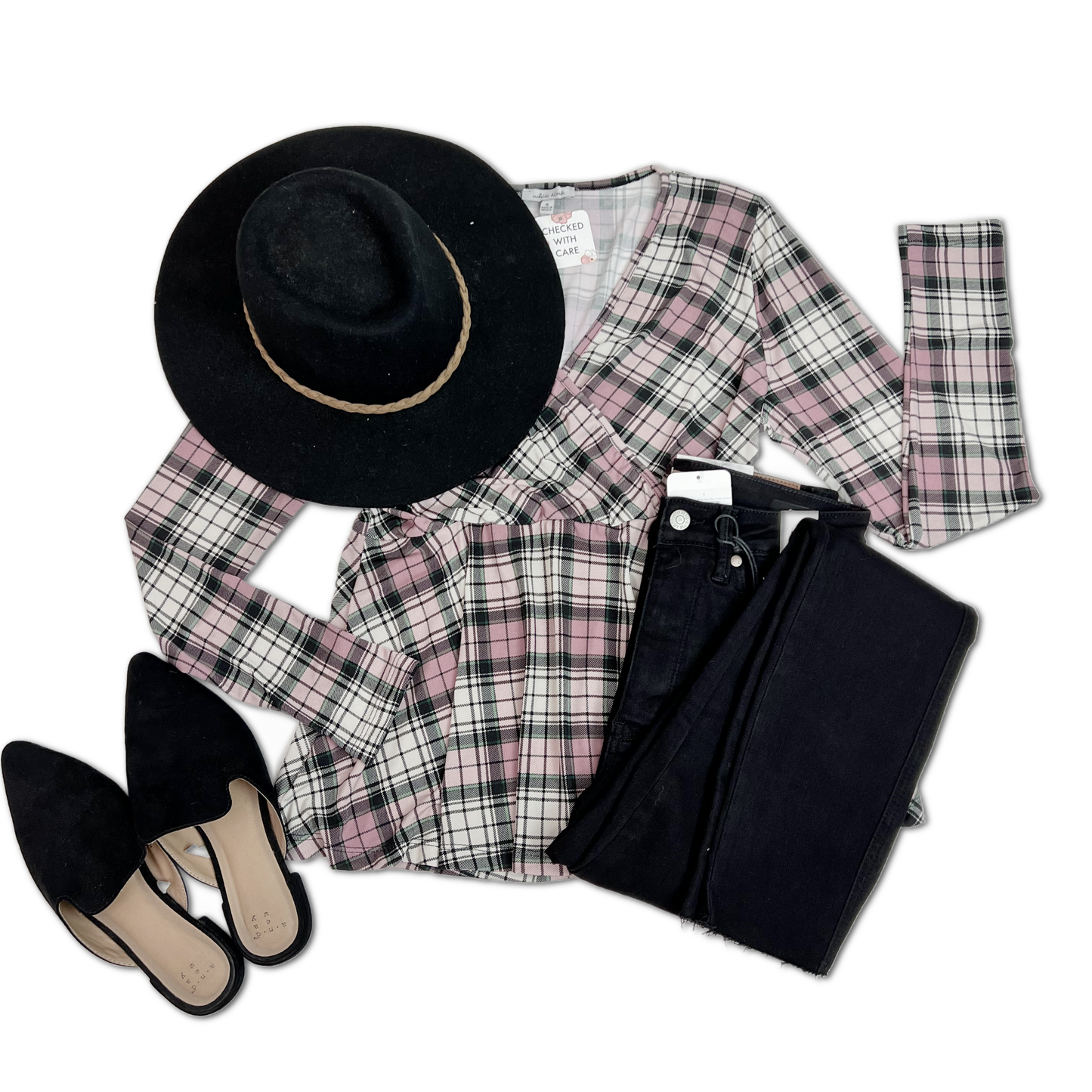 Pinky Plaid - Peplum