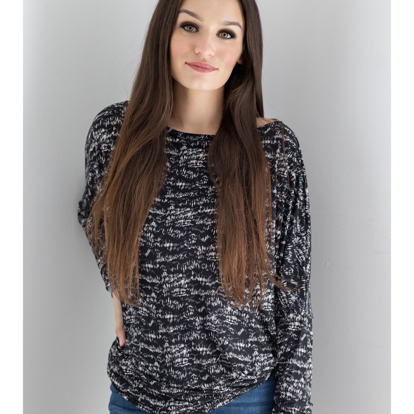 Salt & Pepper Long Sleeve Dolman