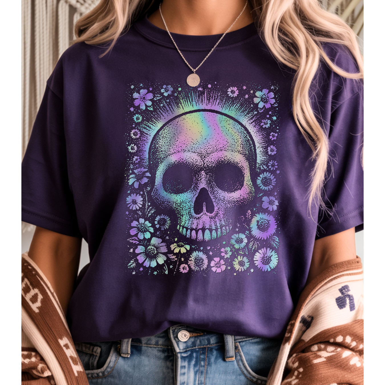Holographic Skulls Tee Shirt