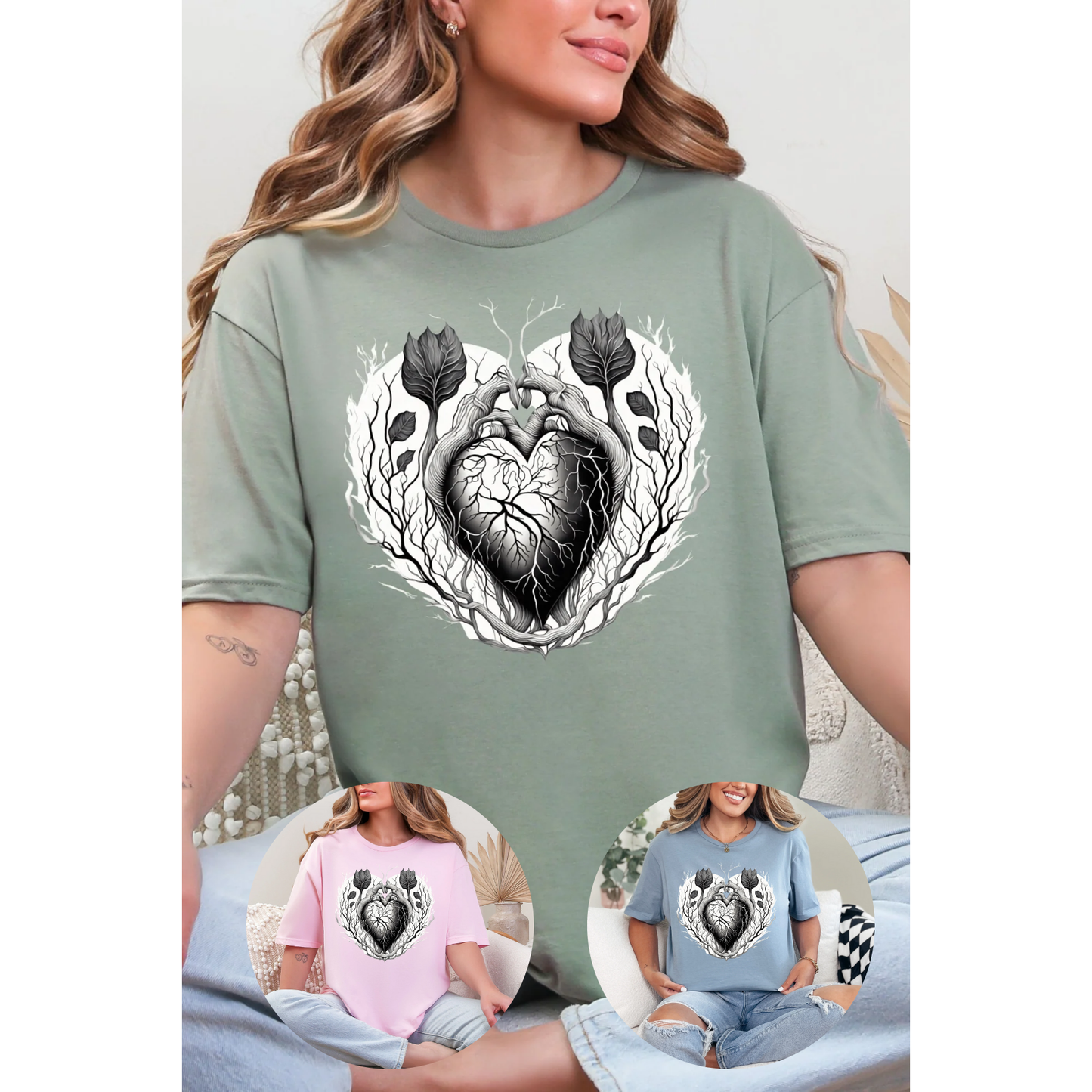 Floral Heart Graphic Tee