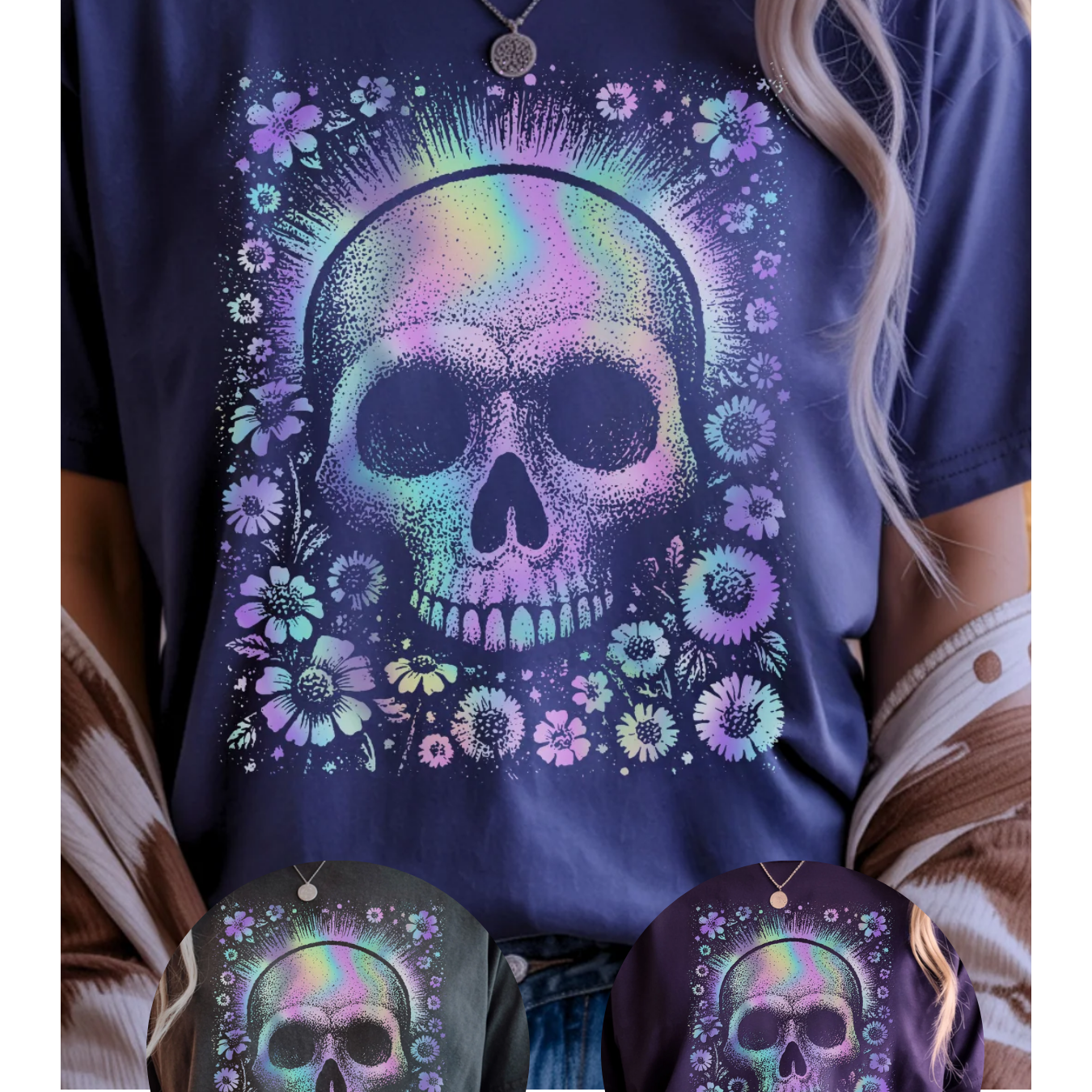 Holographic Skulls Tee Shirt