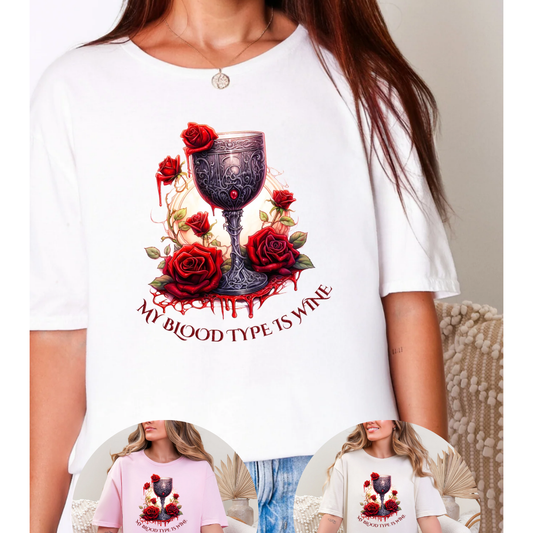 Wine Blood Type Graphic Tee