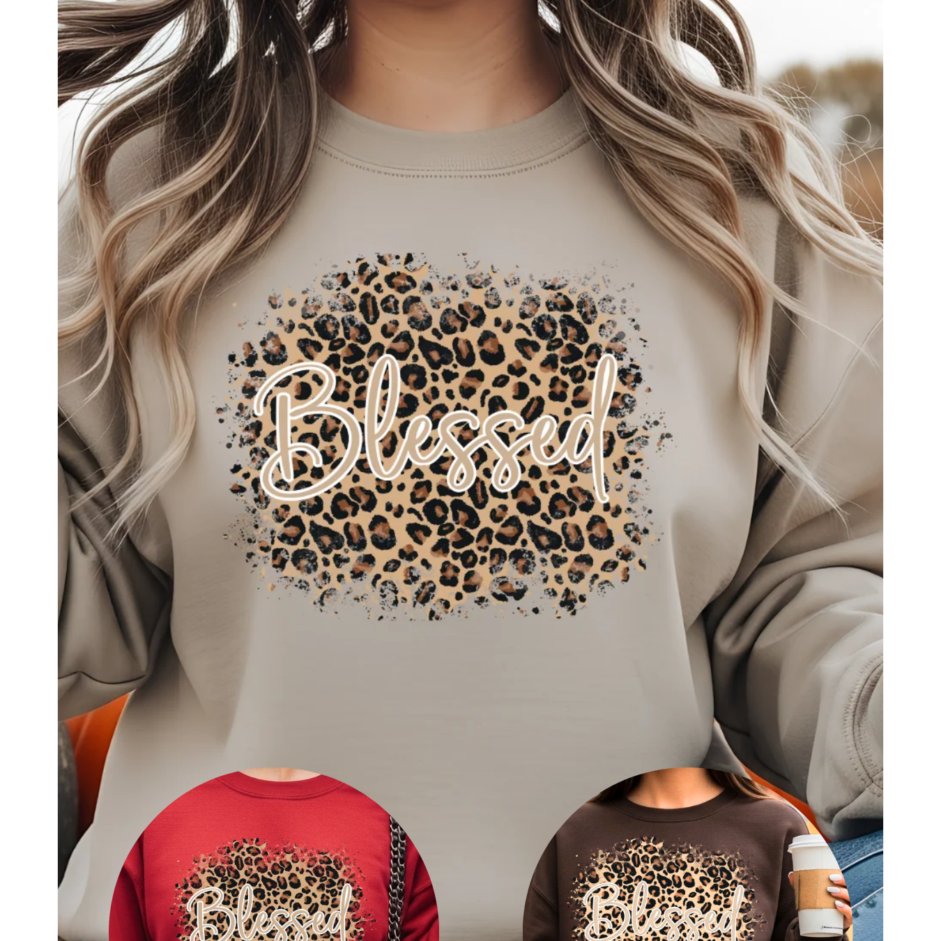 Blessed in Leopard Sweatshirt