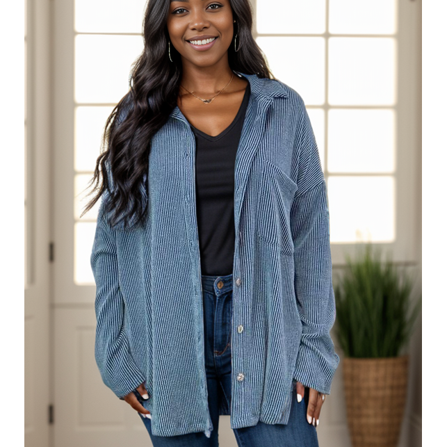 Simply Captivating Button Down - Midnight