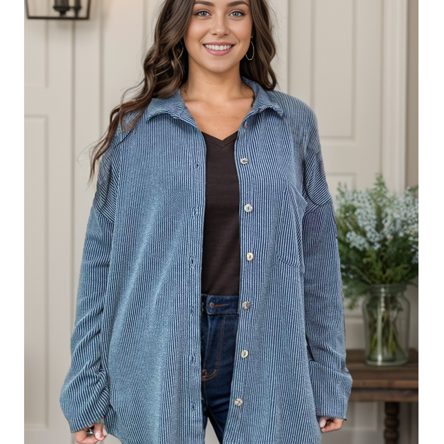 Simply Captivating Button Down - Midnight