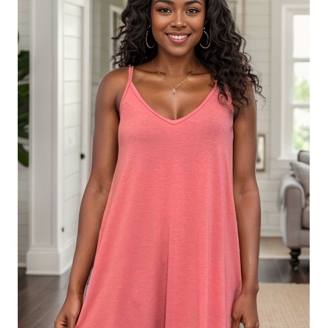 Amber - Reversible Tank in Coral