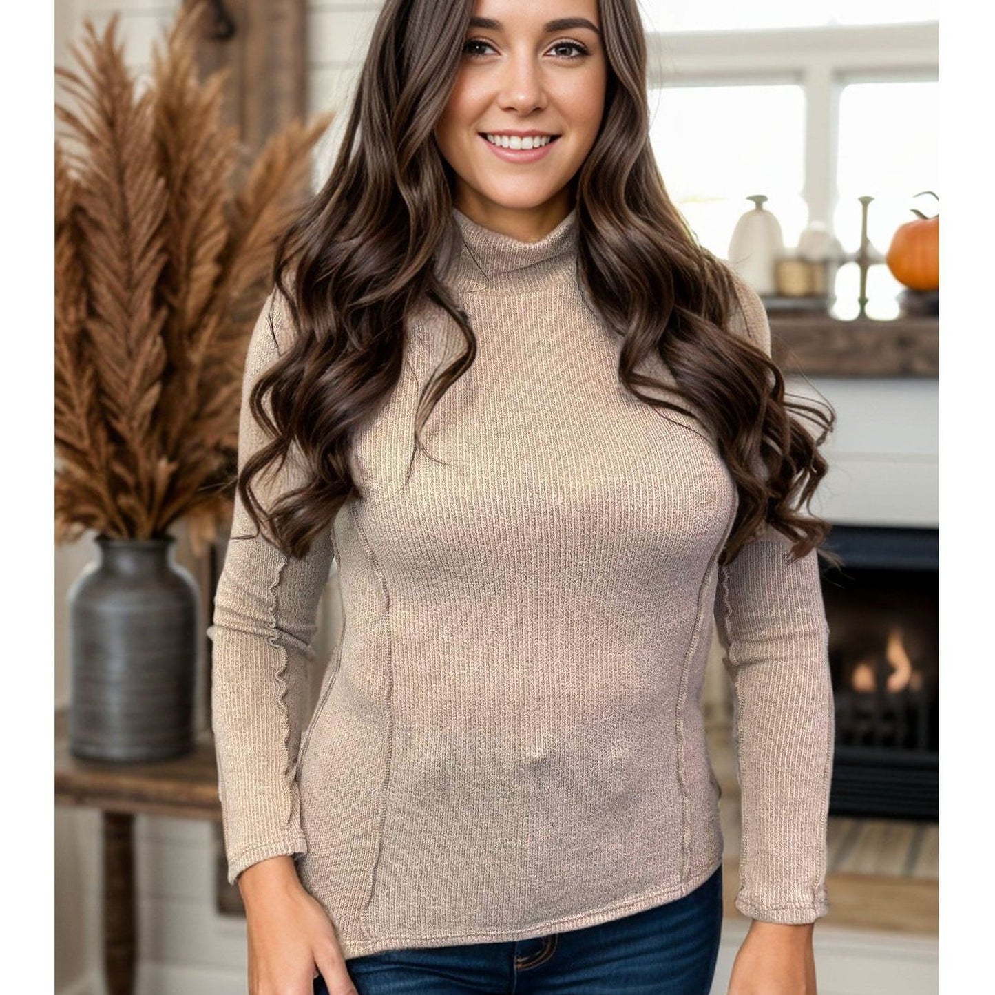 Beautifully Demure - Mockneck