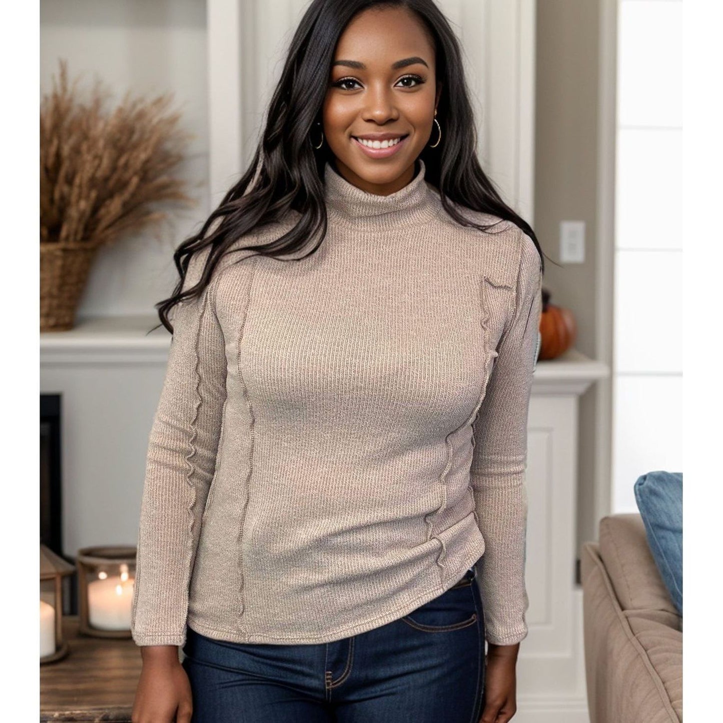 Beautifully Demure - Mockneck