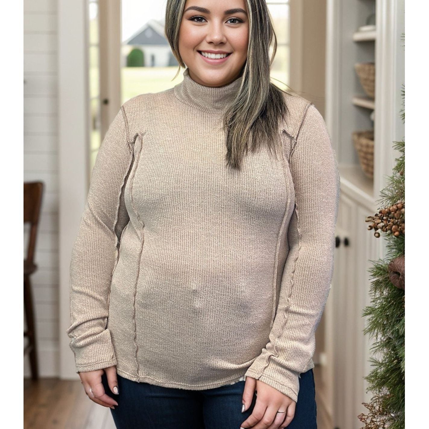 Beautifully Demure - Mockneck