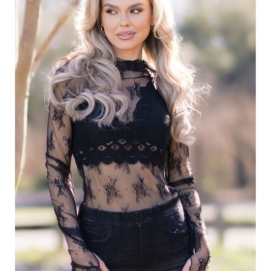 Black Lace Embrace Top