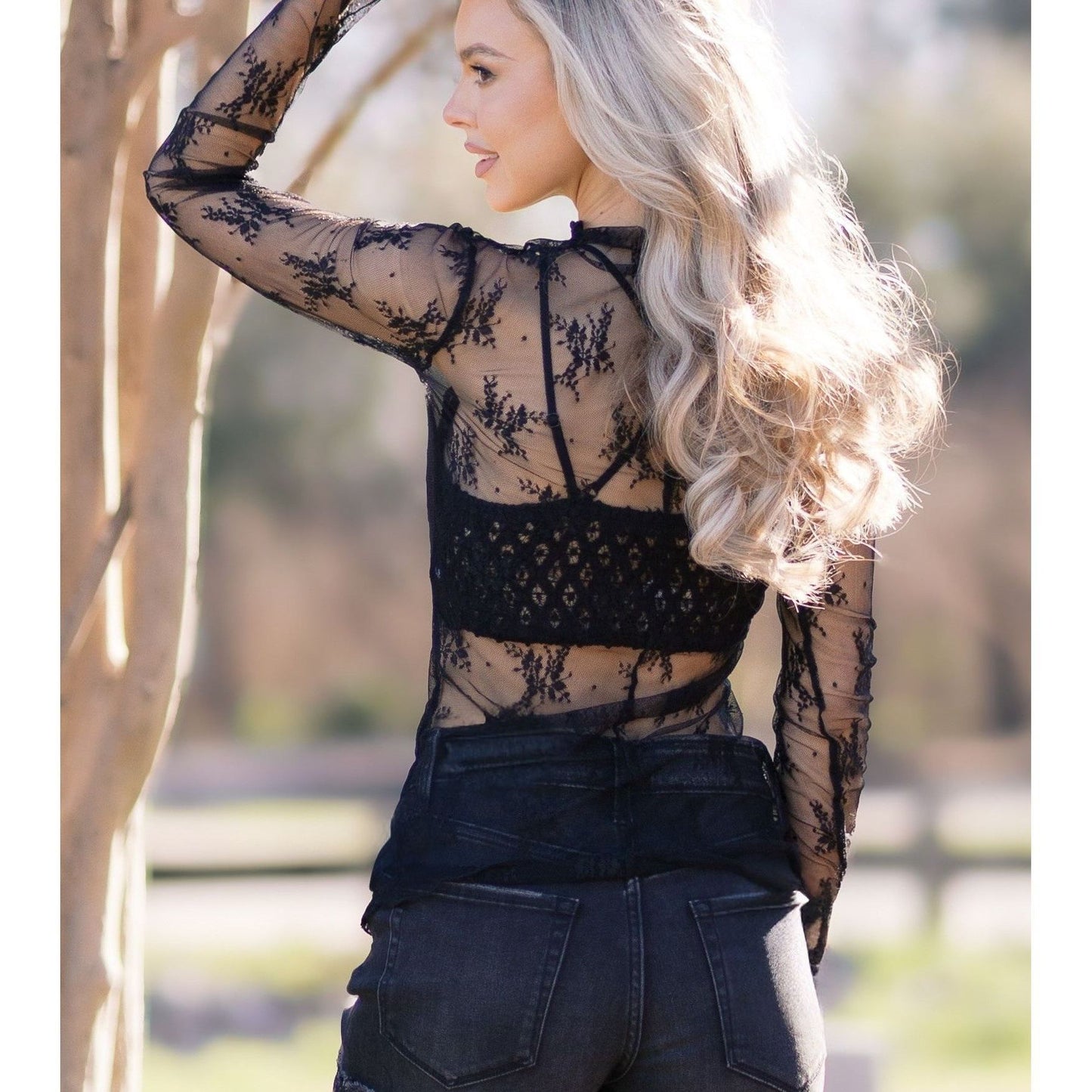 Black Lace Embrace Top