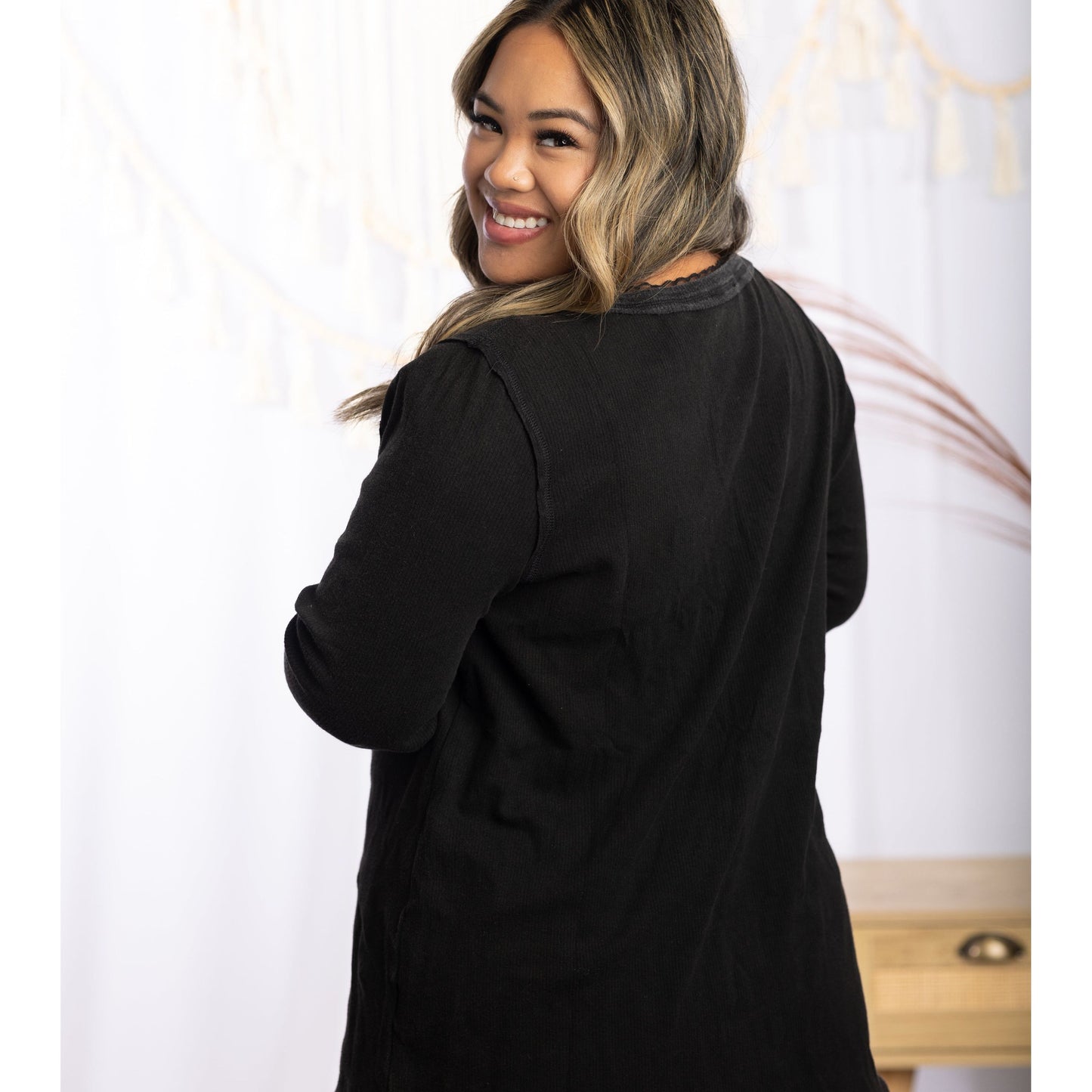Cozy & Warm Black Henley