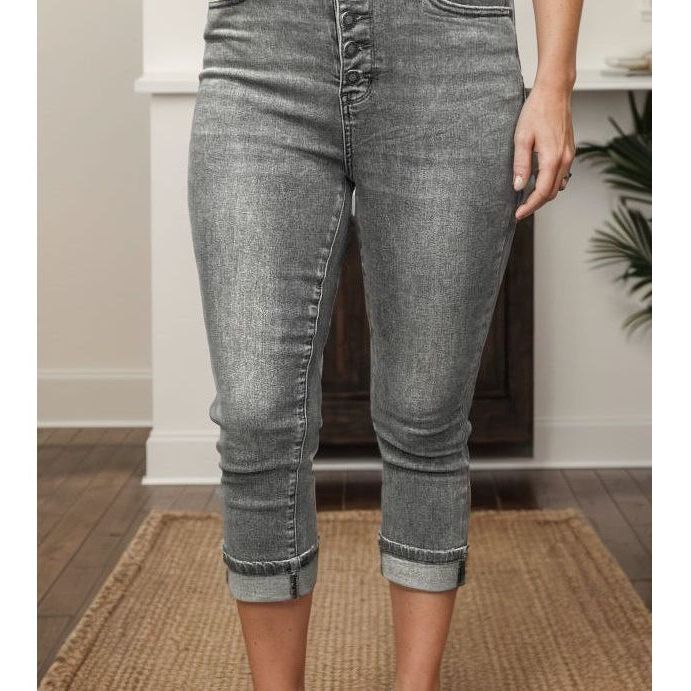 Dusty Charcoal - Judy Blue Capris