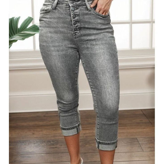 Dusty Charcoal - Judy Blue Capris
