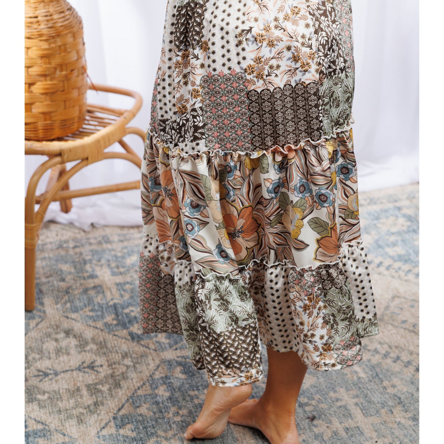 Floral Patches - Midi Skirt