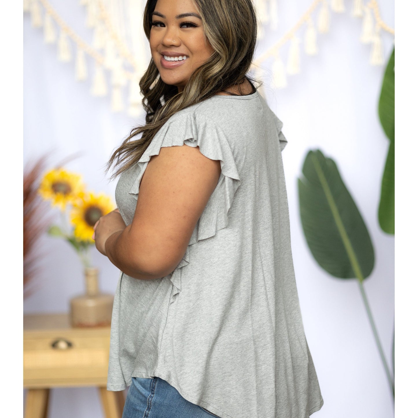 Flutter By - Ruffle Sleeve Top