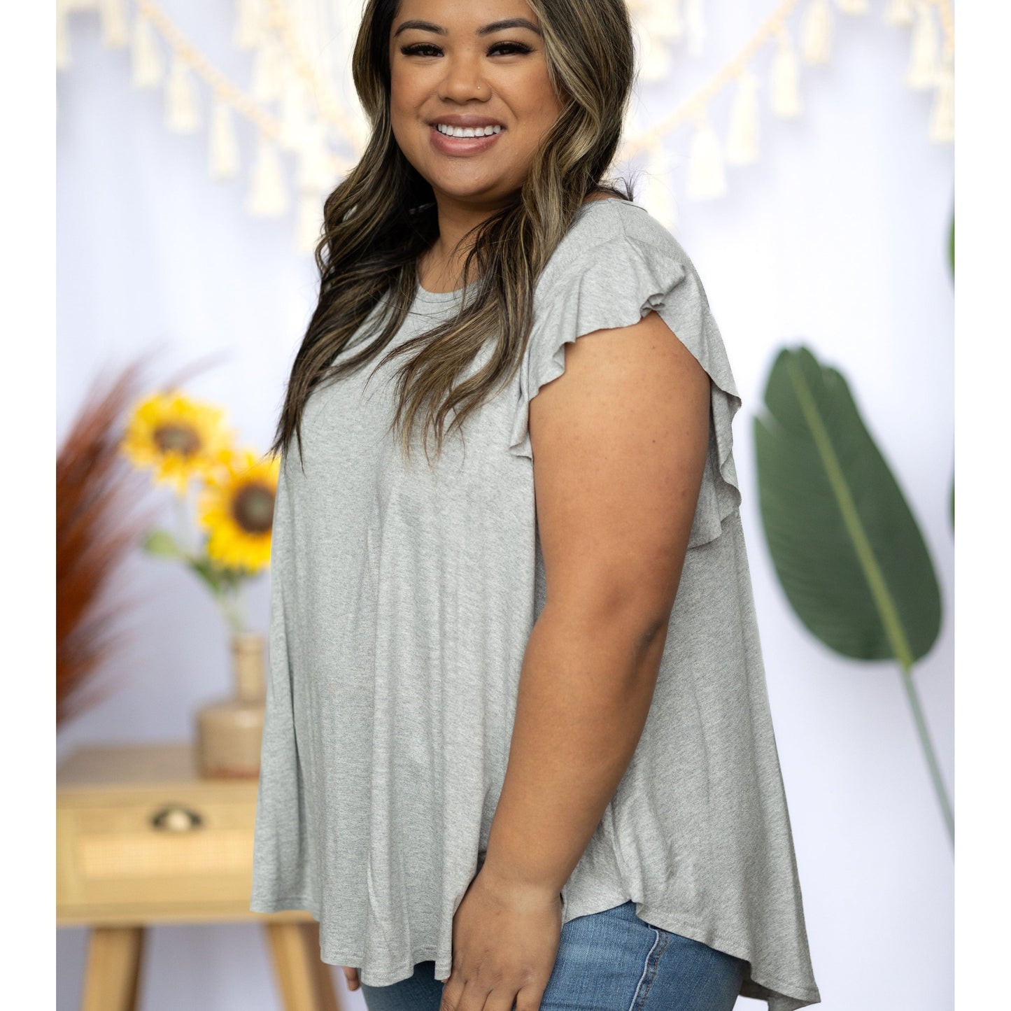 Flutter By - Ruffle Sleeve Top