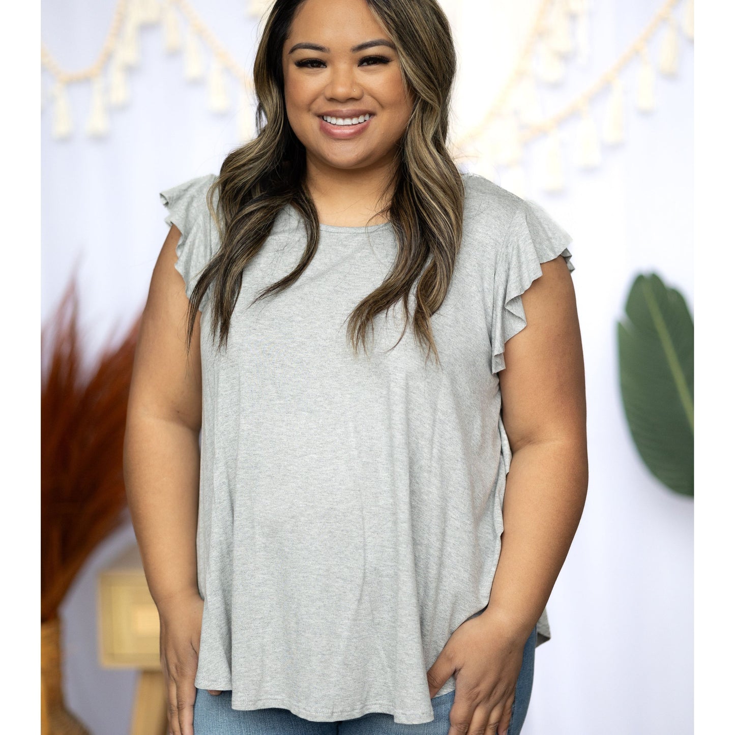 Flutter By - Ruffle Sleeve Top