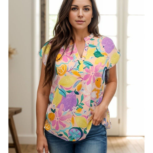 Fruity Florals Sleeveless Top