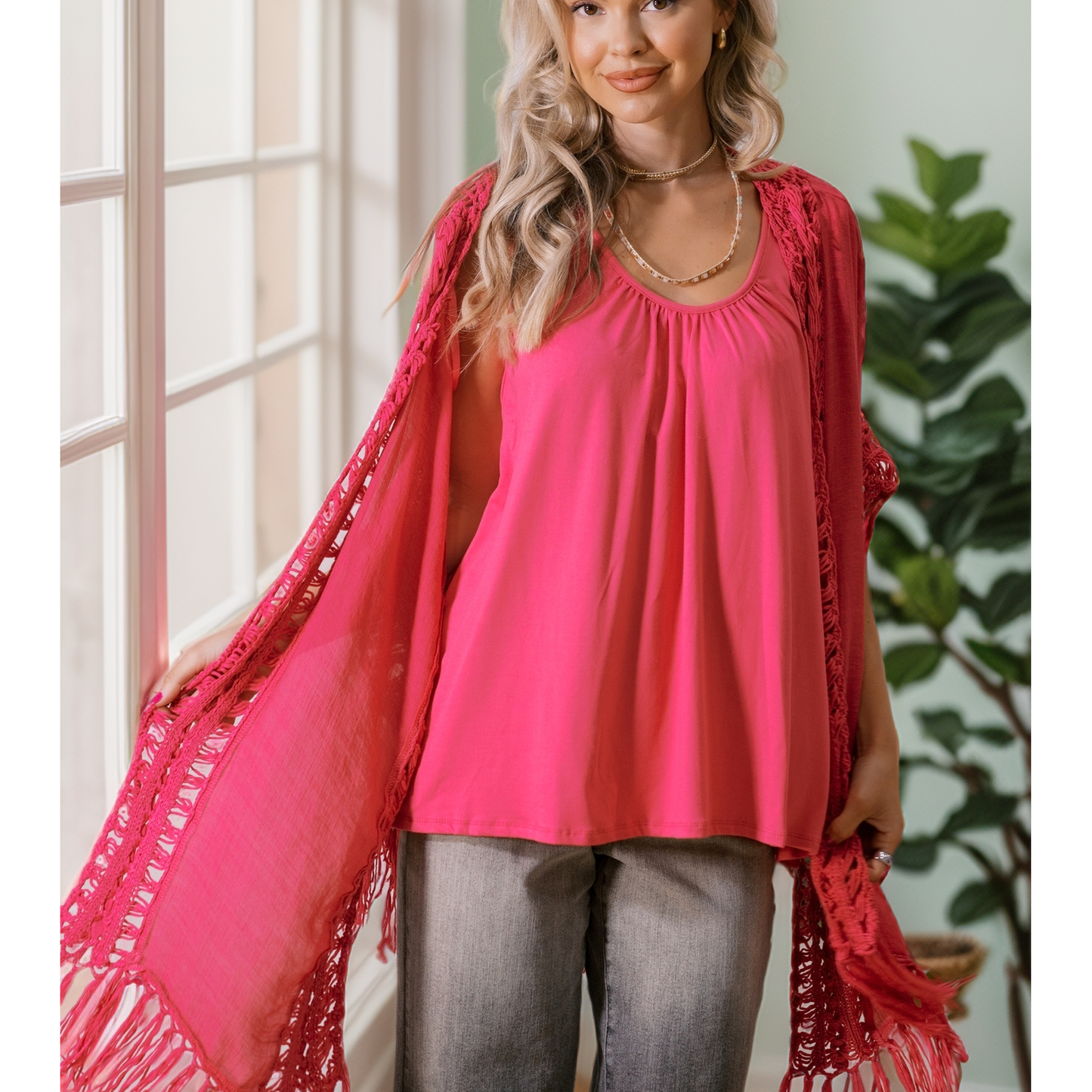 Fuchsia Flow Cardigan