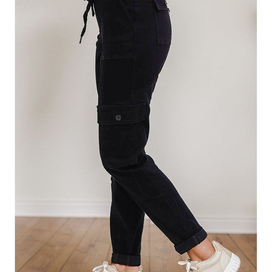 Got The Goods Judy Blue Cargo Cuffed Jogger - trendy, relaxed-fit boutique joggers, shipped directly from a USA-based supplier.