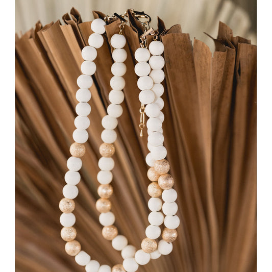 Ivory & Gold Beaded Necklace