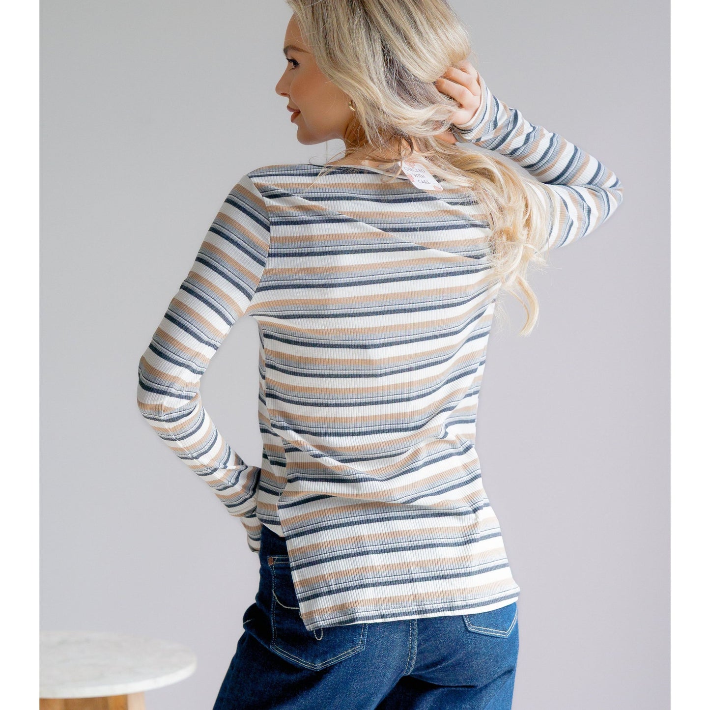 Sundown Chic Stripes Thumbhole Top