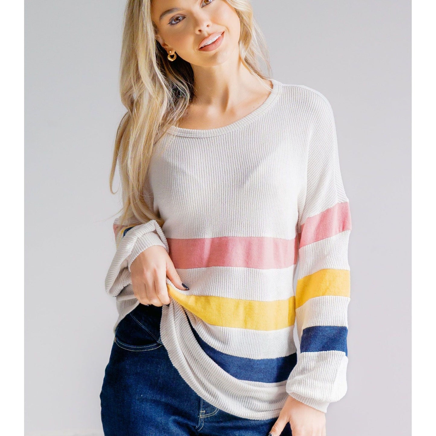 Radiant Skies Striped Pullover