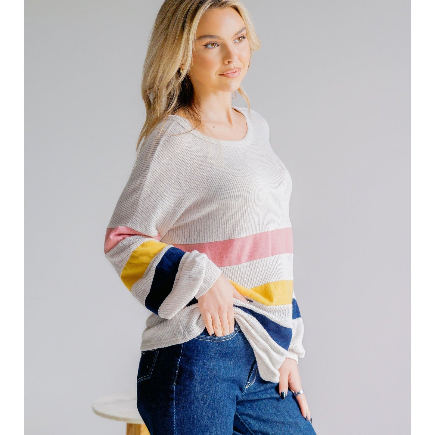 Radiant Skies Striped Pullover