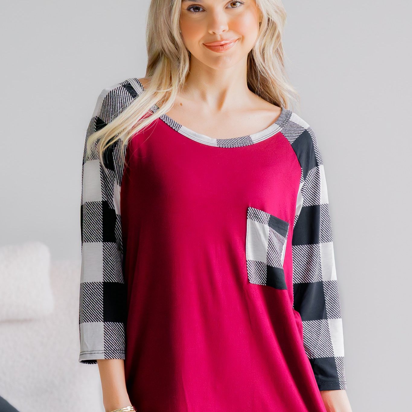 Cardinal Checks Raglan