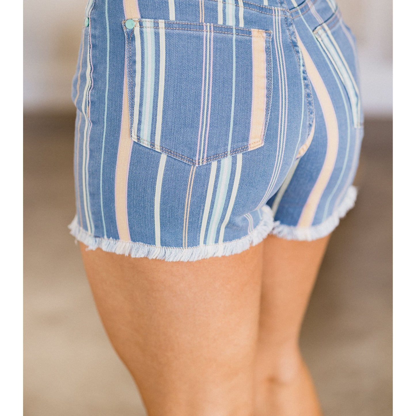 Judy Blue - Beach Striped Shorts