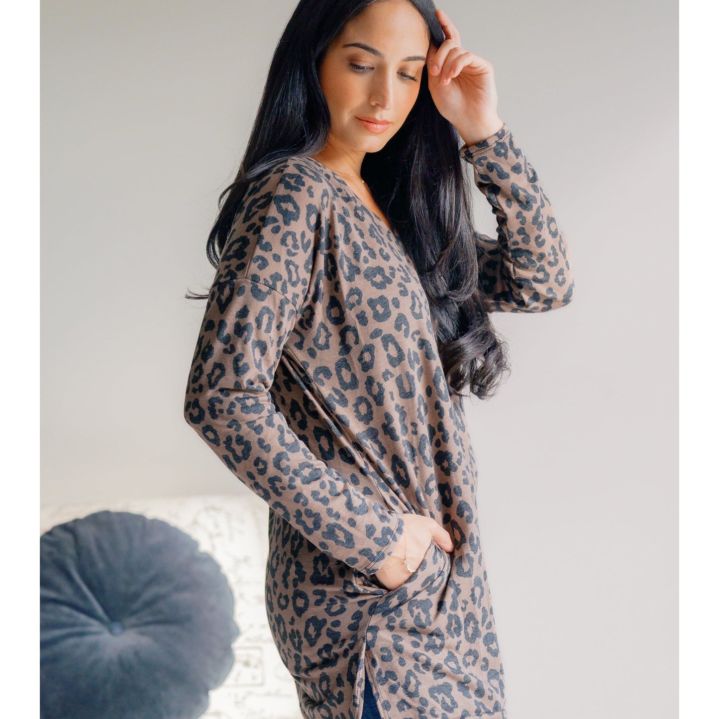 Leopard Lure V-Neck Tunic