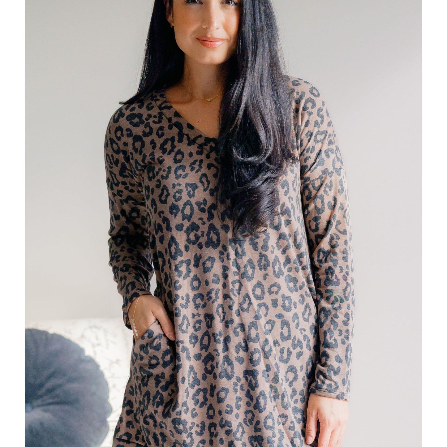 Leopard Lure V-Neck Tunic