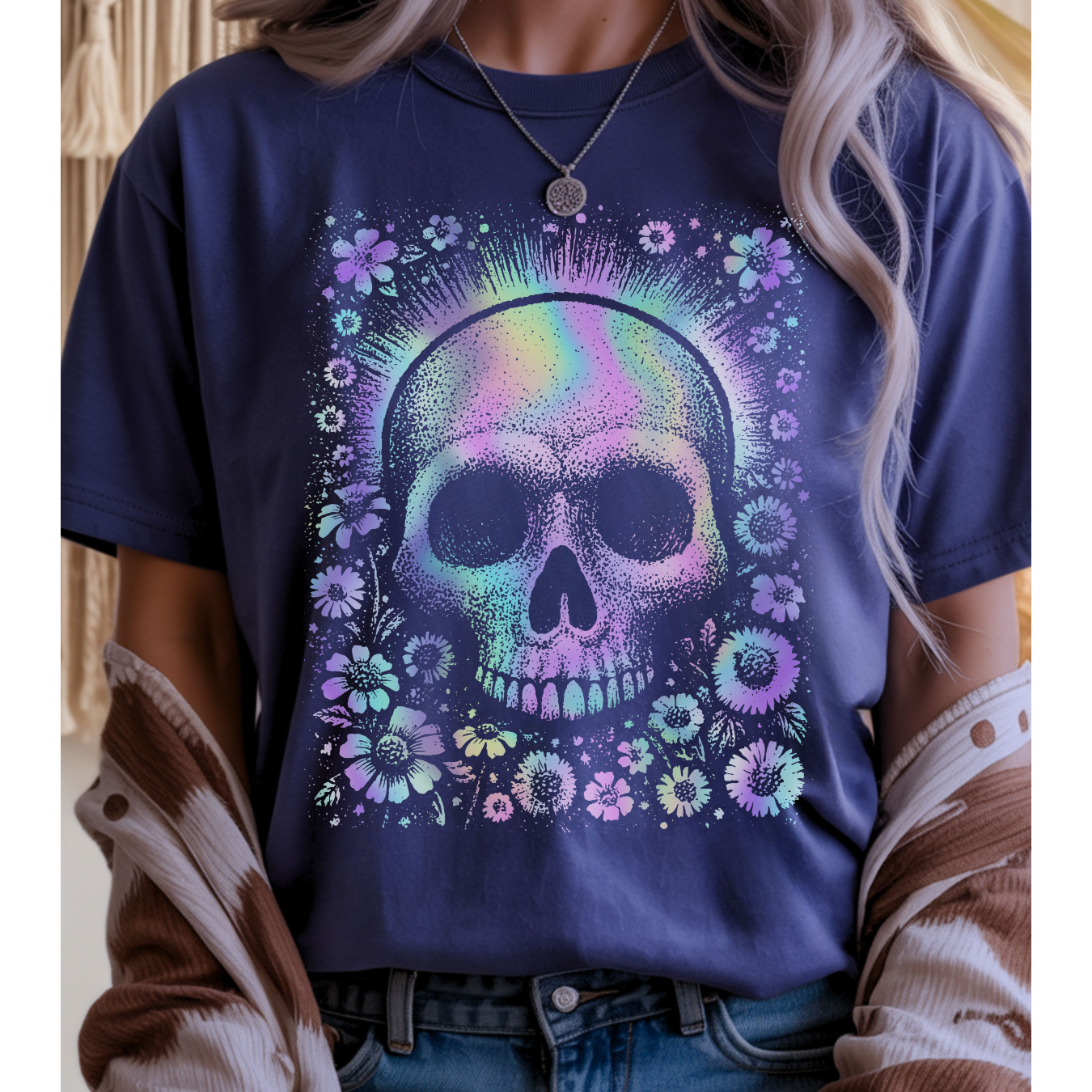 Holographic Skulls Tee Shirt