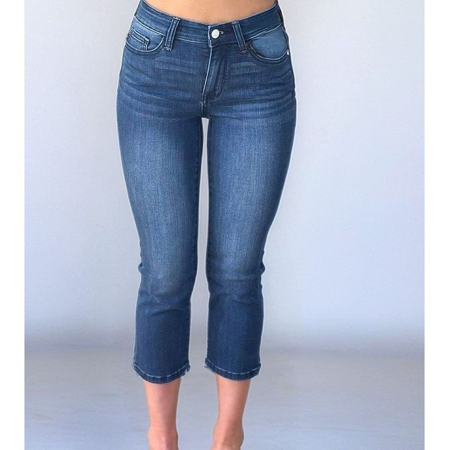 Mystic Edge Capris - Judy Blue - stylish cropped denim, available for boutique drop shipping from the USA.