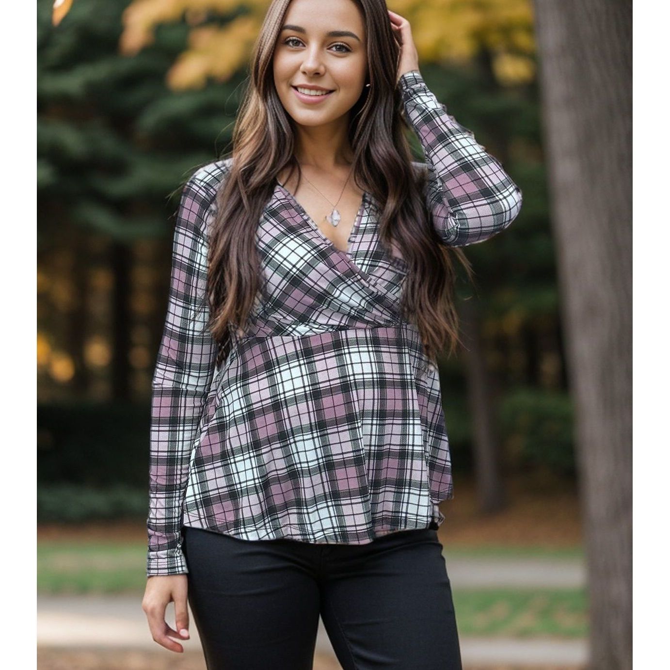 Pinky Plaid - Peplum