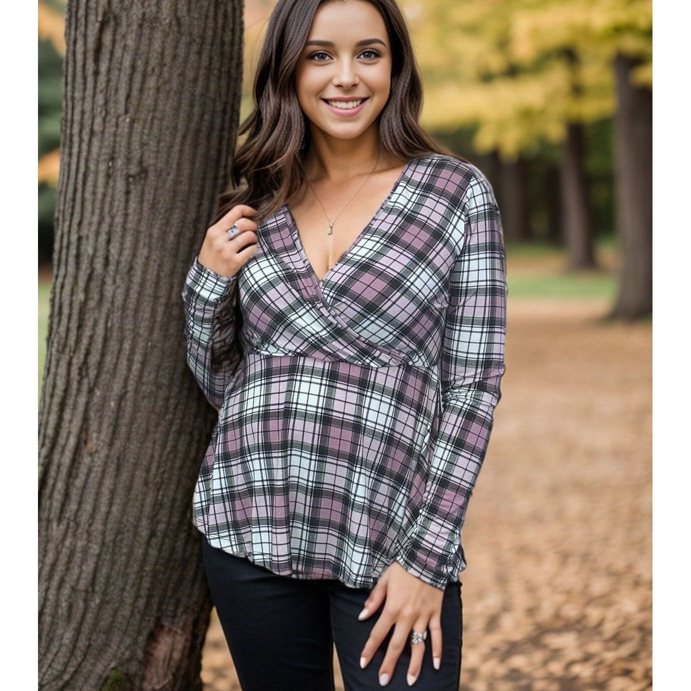 Pinky Plaid - Peplum