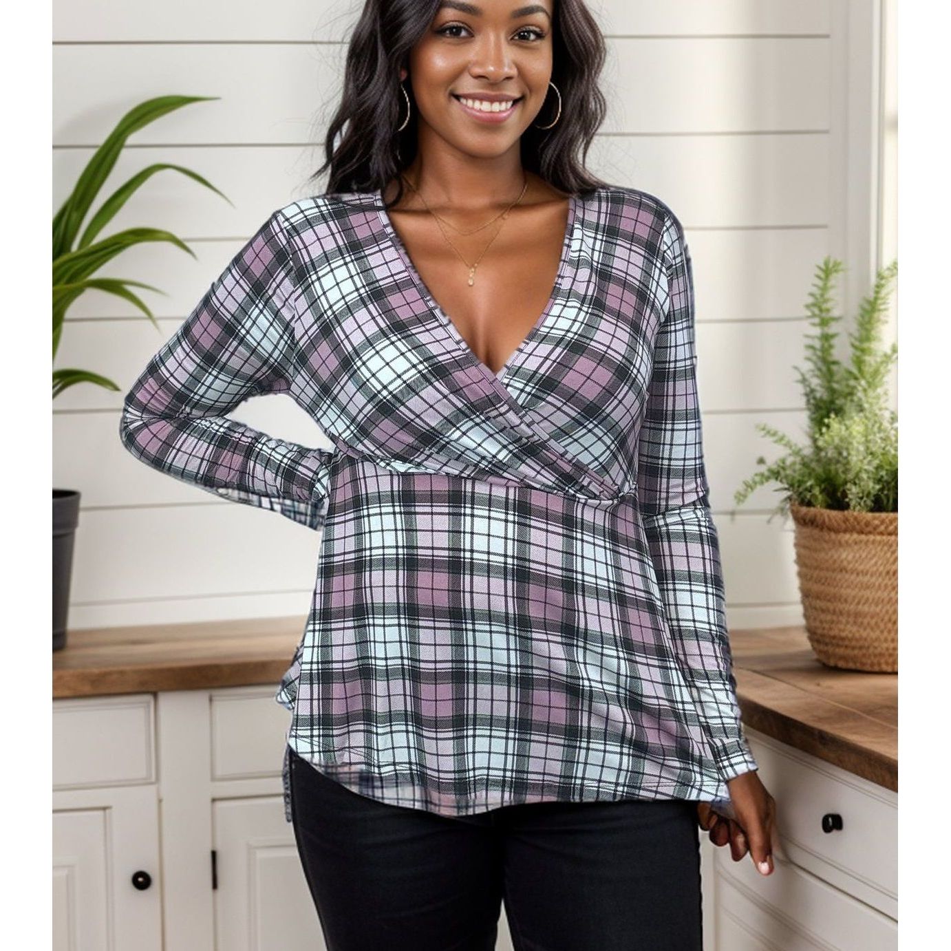 Pinky Plaid - Peplum