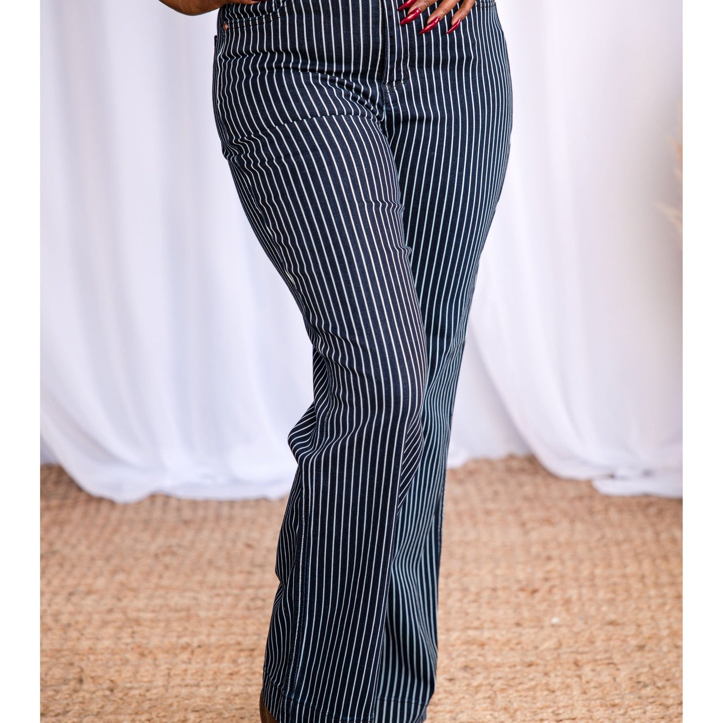 Pinstriped Diva - Tummy Control Judy Blues