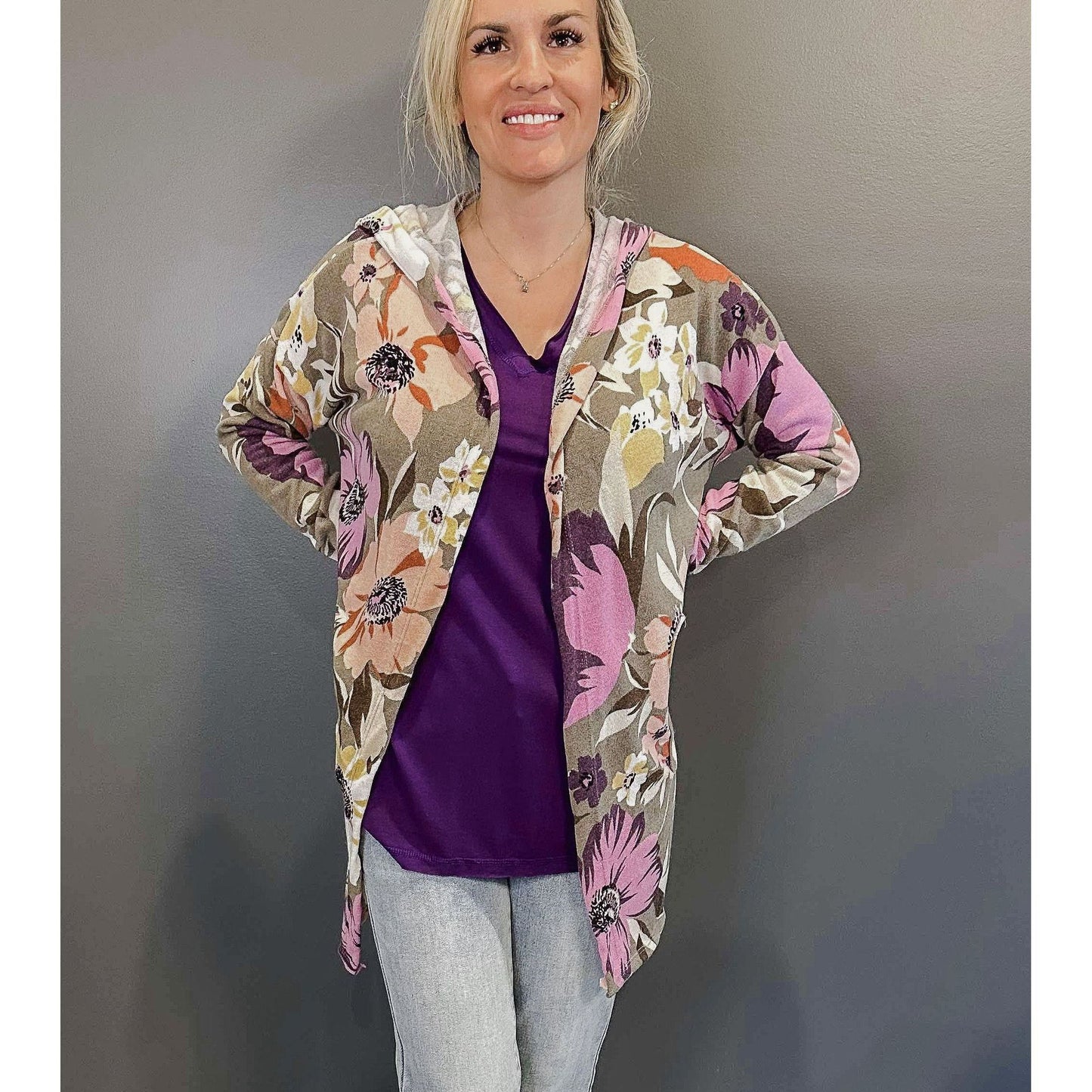 Pop Of Floral - Cardigan