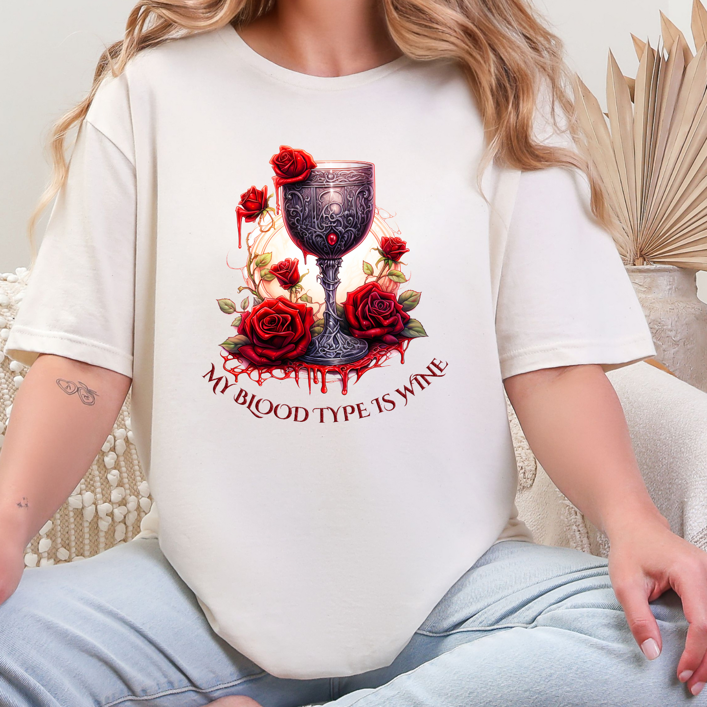 Wine Blood Type Graphic Tee