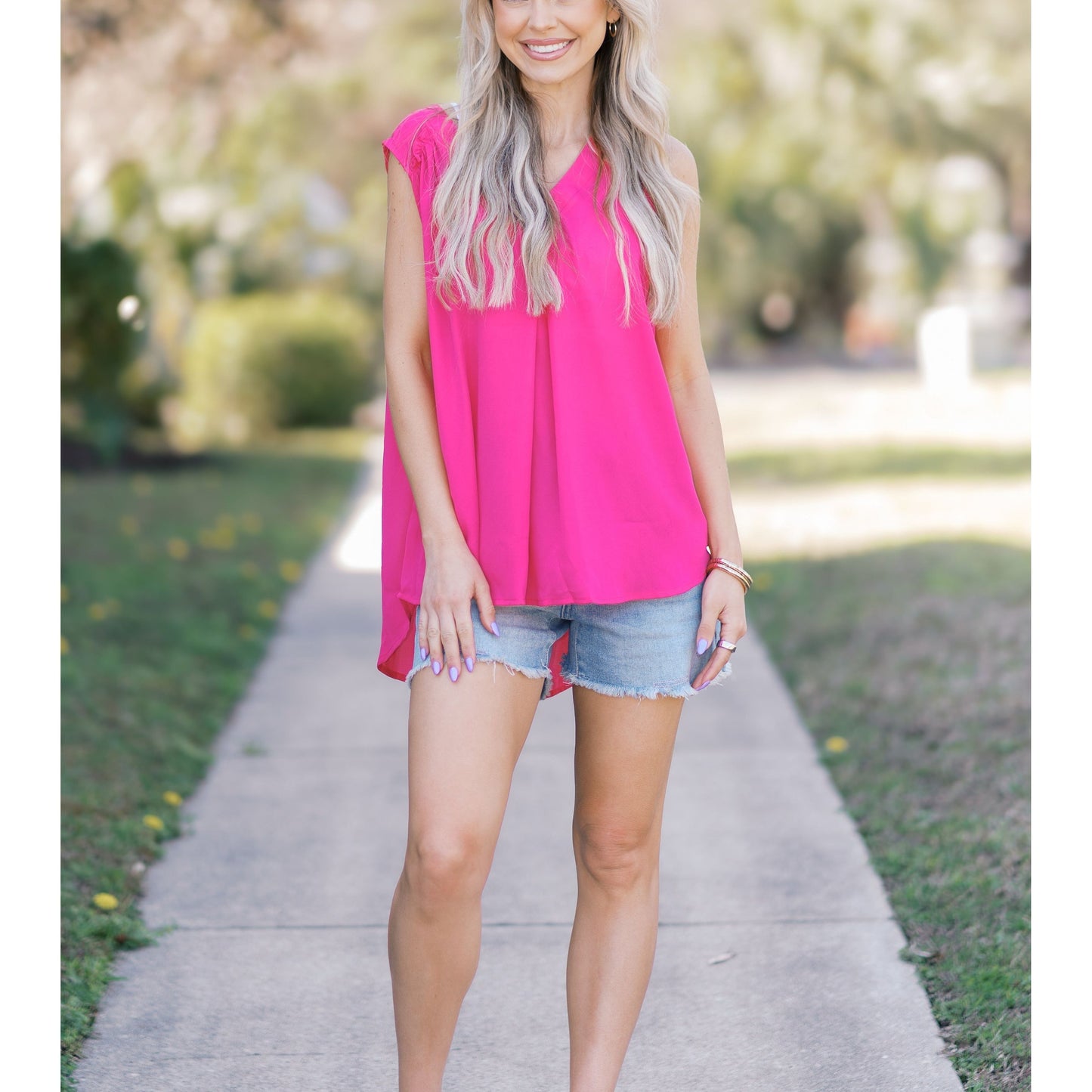 Pink Petals Sleeveless Top