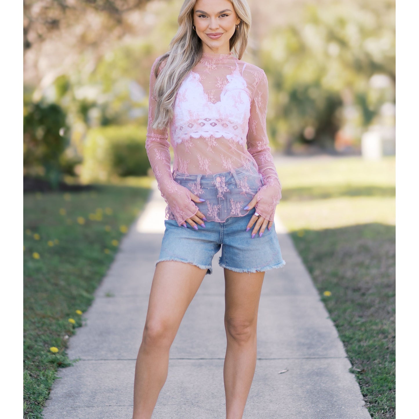 Pink Lace Embrace Top
