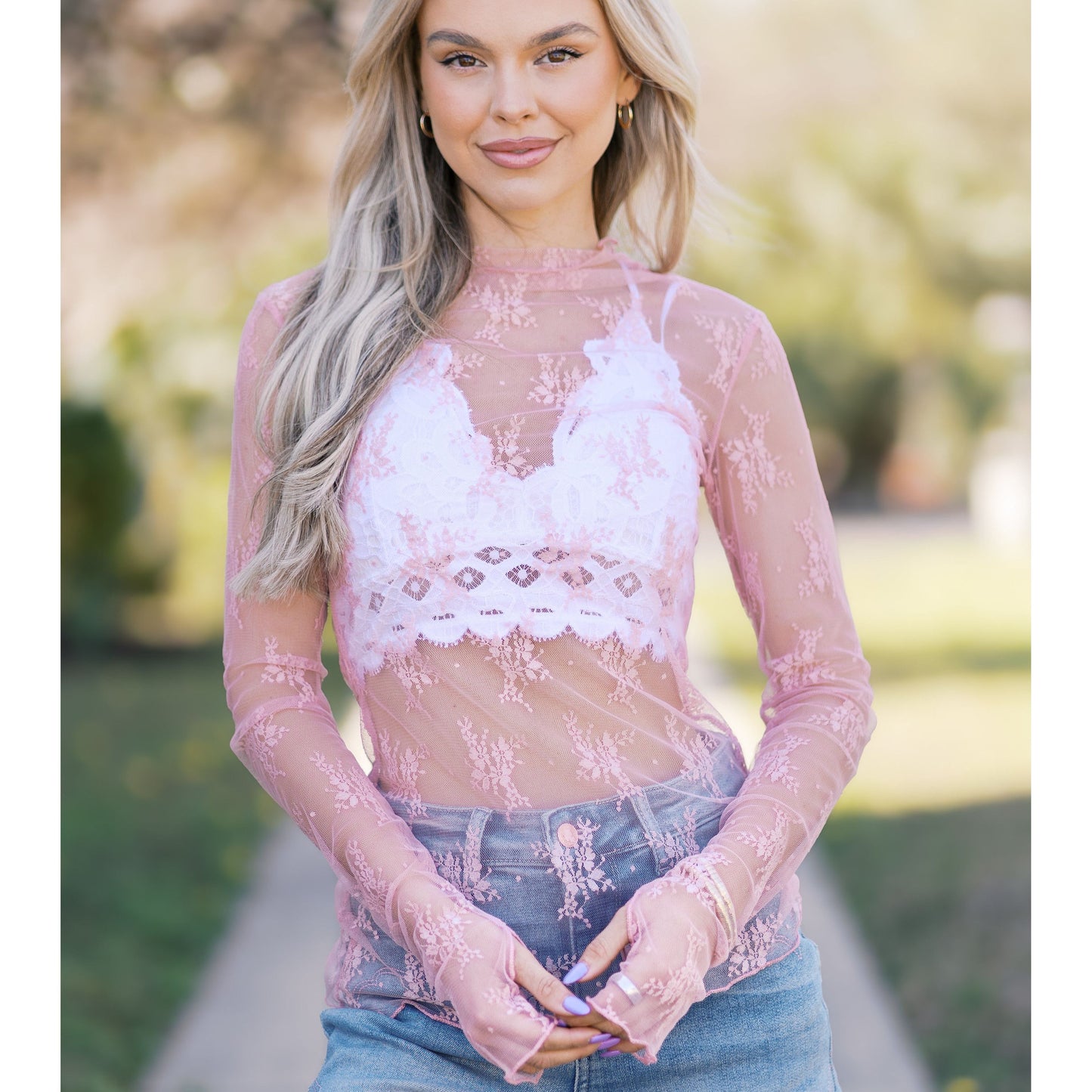 Pink Lace Embrace Top