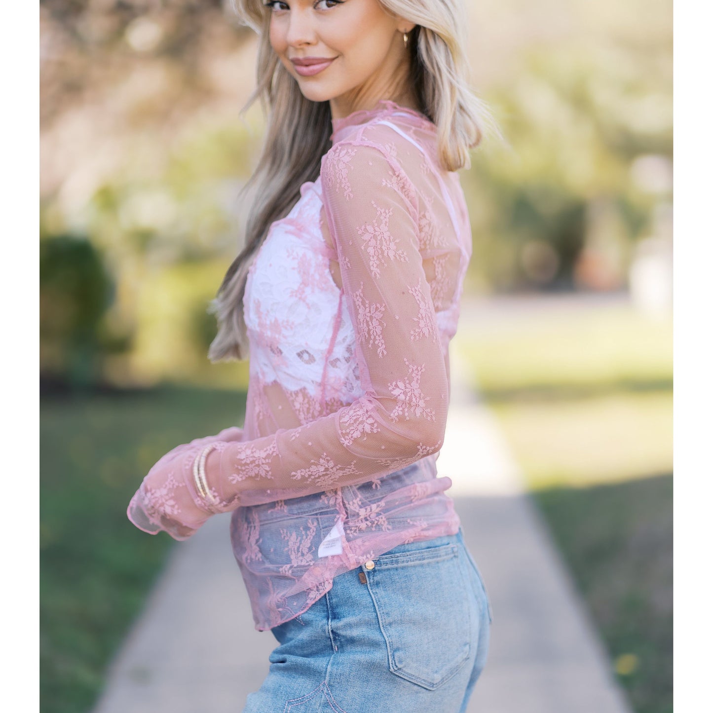 Pink Lace Embrace Top