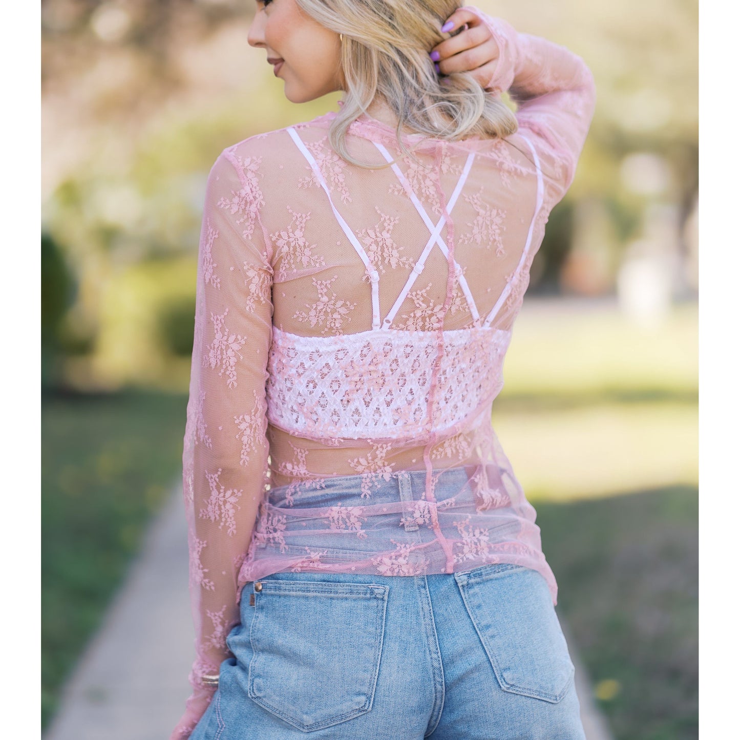 Pink Lace Embrace Top