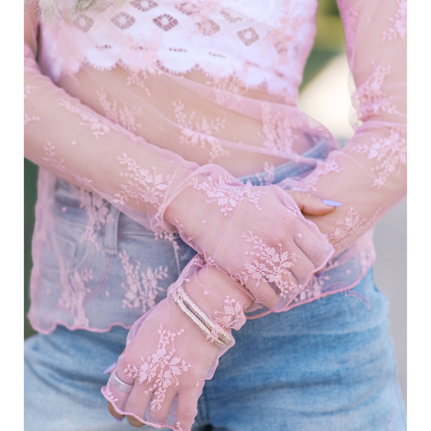 Pink Lace Embrace Top