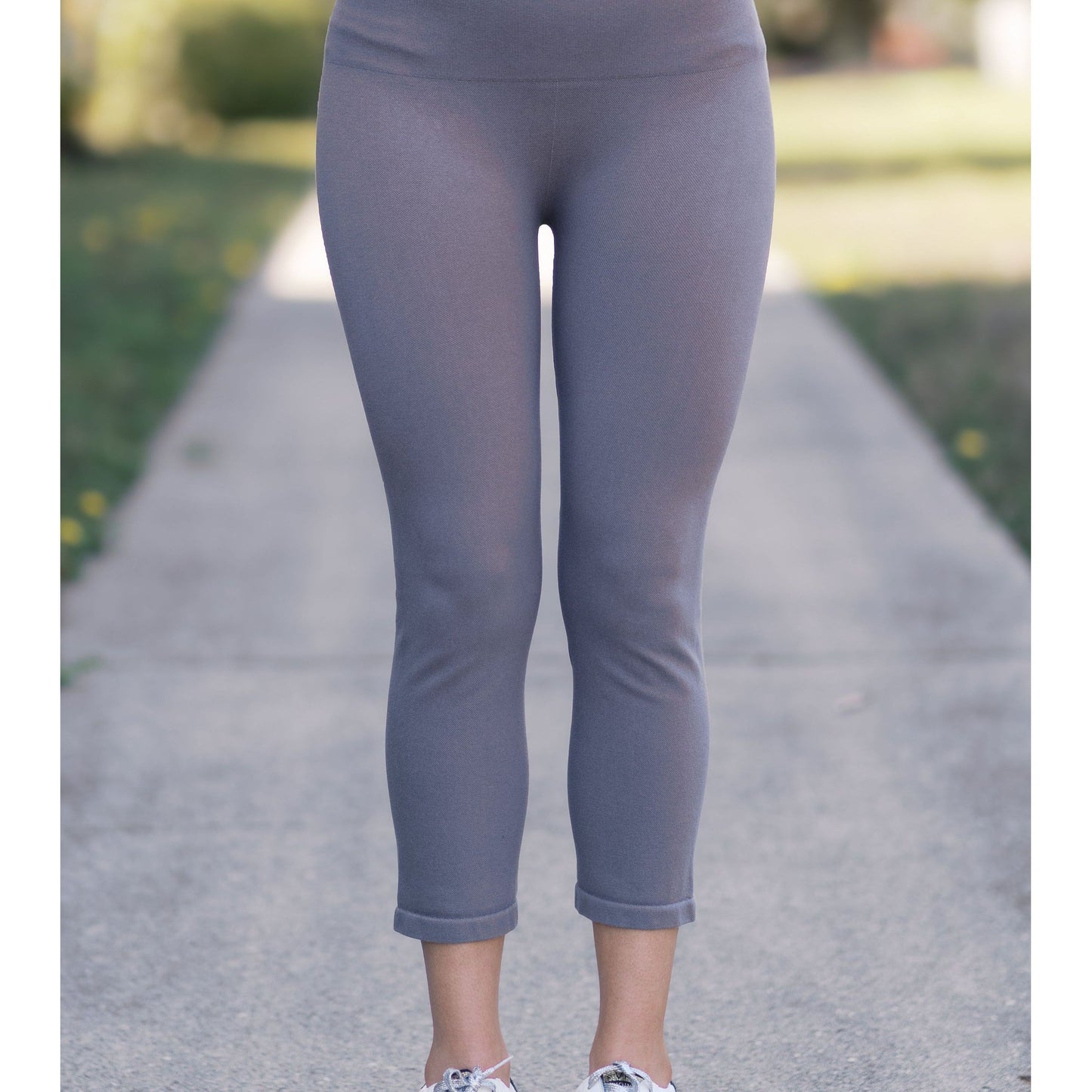 Fit & Fabulous Light Grey Cropped Jeggings