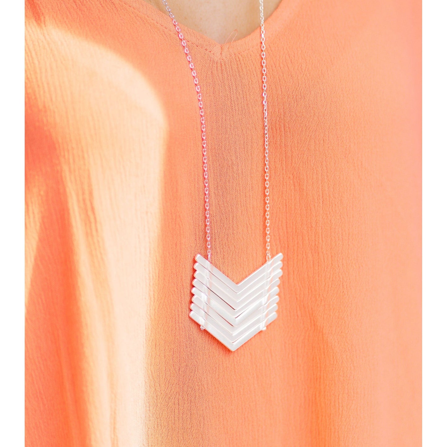 Pair Me Up - Chevron Necklace & Earring Set
