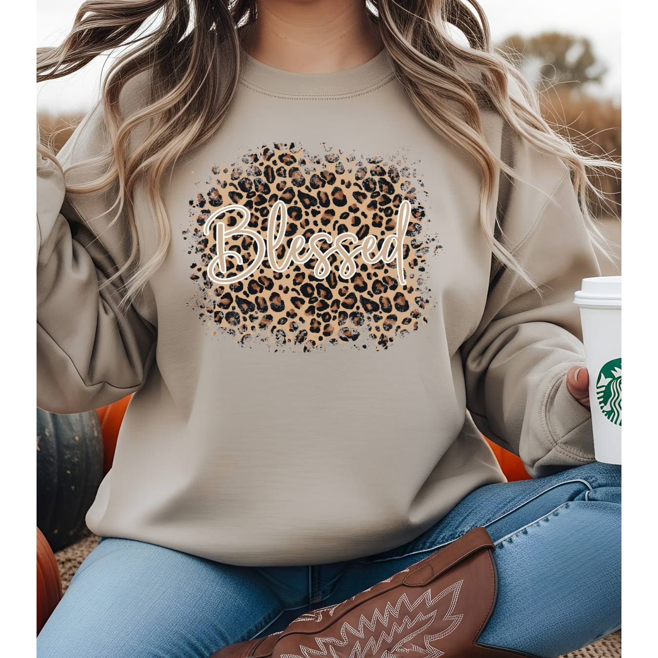 Blessed in Leopard Sweatshirt